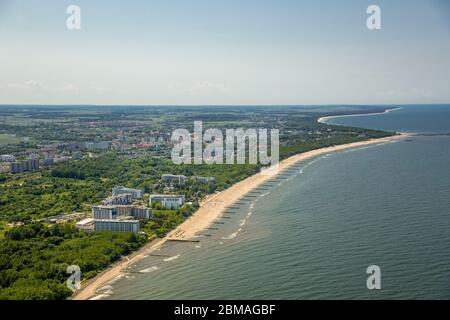 , Ostseebad in Kolobrzeg, 05.06.2016, Luftaufnahme, Polen, Vorpommern, Kolobrzeg, Kolberg Stockfoto