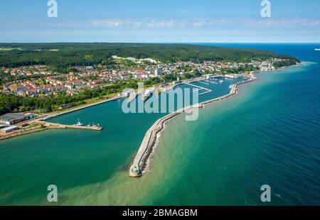 , Hafen Sassnitz, 05.06.2016, Luftaufnahme, Deutschland, Mecklenburg-Vorpommern, Rügen, Sassnitz Stockfoto