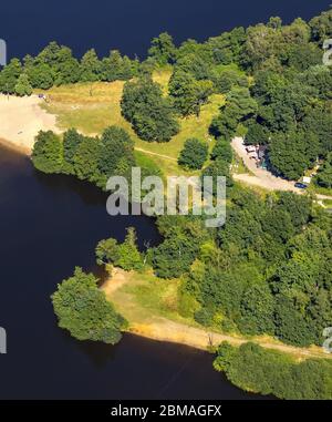 , Seengebiet von Entenfang in Mülheim an der Ruhr, 17.08.2016, Luftaufnahme, Deutschland, Nordrhein-Westfalen, Ruhrgebiet, Mülheim/Ruhr Stockfoto