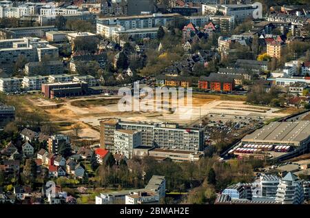 Entwicklungsgebiet Industriebrache Deggingstrasse am Hauptsitz DSW21 Dortmunder Stadtwerke AG in Dortmund-Innenstadt-Ost, 28.03.2017, Luftaufnahme, Deutschland, Nordrhein-Westfalen, Ruhrgebiet, Dortmund Stockfoto