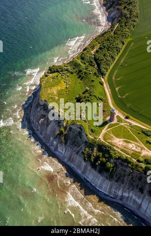 , Leuchtturm am Kap Arkona am Putgarten auf Rügen, 05.06.2016, Luftaufnahme, Deutschland, Mecklenburg-Vorpommern, Rügen, Putgarten Stockfoto