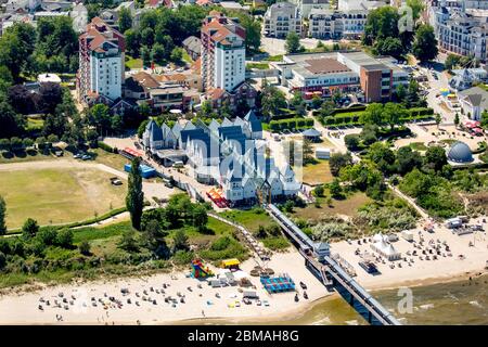 , Seebrücke Heringsdorf, 05.06.2016, Luftaufnahme, Deutschland, Mecklenburg-Vorpommern, Bansin, Heringsdorf Stockfoto
