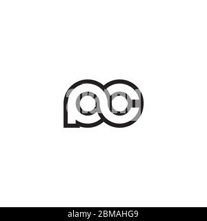 Linien Kleinbuchstaben P C Logo Design Vektor Stock Vektor