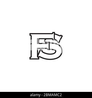 F S Buchstaben Linien Logo Design Vektor Stock Vektor