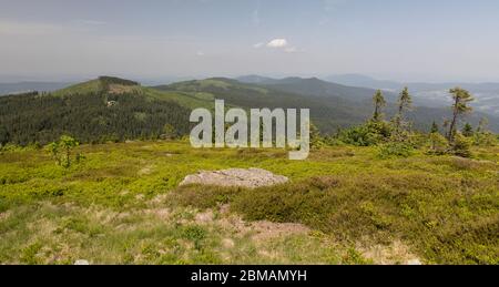 Auf dem Gipfel des Grossen Arber Stockfoto