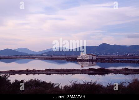 Salzwerk. SES Salines, Ibiza, Balearen, Spanien. Stockfoto