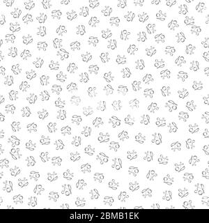 Schere, Haarbürste Coronavirus Vektor nahtlose Muster Hintergrund. Ditsy schwarz-weiß-Infografik Covid 19 Hintergrund Friseurwerkzeuge Skizze.Alle Stock Vektor