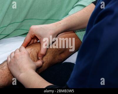 Physiotherapie-Ansicht in der Haut Stockfoto