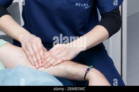 Physiotherapie-Ansicht in der Haut Stockfoto