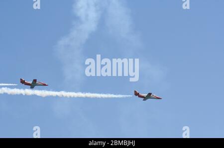 Serie 138 von 165 Santander Spanien Mai 30 2009 Tag der Streitkräfte Adler Patrol Patrulla Aguila Aerobatic Team Display Stockfoto