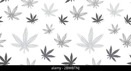 Nahtlose Struktur von Cannabis. Marihuana-Themenvektor-Muster. Stock Vektor