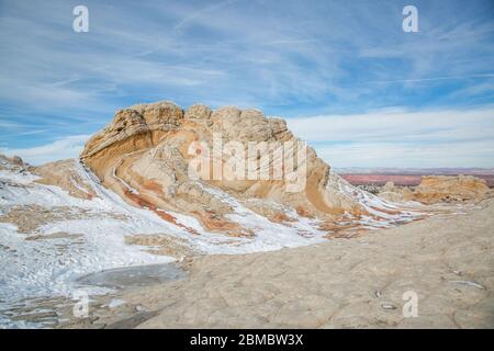 Winter bei White Pocket (Vermilion Cliffs) in Nord Arizona Stockfoto