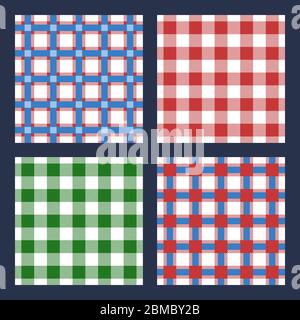 Karierten Hintergrund Abbildung. Der bunt karierten nahtlose Muster. Typische Muster für die Tischdecke Designs. Stock Vektor