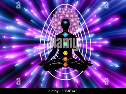 3d-Darstellung einer spirituellen Energiekraft in einer anderen Dimension. Stockfoto