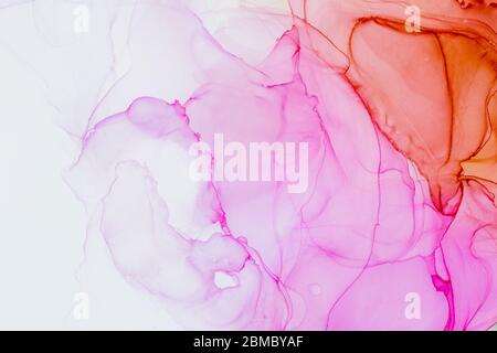 Elegante rosa und rot abstrakten Hintergrund. Tintendesign. Trendige Tapete. Moderne zeitgenössische Kunst Stockfoto