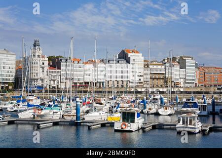 Darsena Marina, La Coruna City, Galicien, Europa Stockfoto