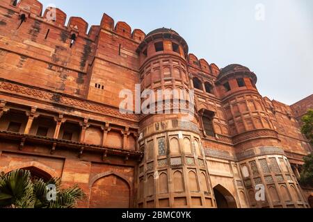 Das Delhi Tor von Agra Fort in Uttar Pradesh, Indien Stockfoto