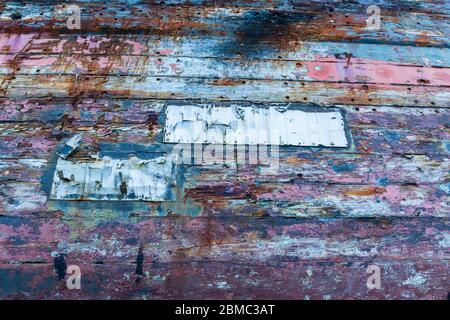 Detail des alten Schiffswracks in Corpach, Scottish Highland, Schottland Stockfoto