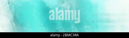 Breite Kunst Grunge abstrakte Malerei Hintergrund Textur mit mittel türkis und hell cyan Farben und Raum für Text oder Bild. Kann als Horizonta verwendet werden Stockfoto