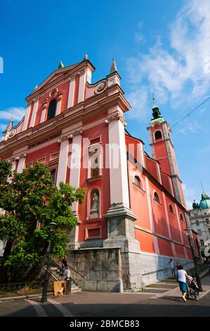 Franziskanerkirche in Ljubljana, Slowenien Stockfoto