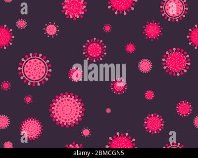 Nahtlose Viruszelle Muster, Coronavirus Krankheit COVID-19. Pandemie des Coronavirus. Vektorgrafik Stock Vektor