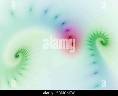 Abstrakte fraktale Muster und Formen. Dynamisch fließende natürliche Formen. Geheimnisvolles psychedelisches Entspannungsmuster. Spiral Verschwommen Fraktal Hintergrund Imag Stockfoto