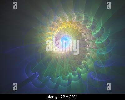 Abstrakt fraktal Hintergrund schöne Spirale Computer-Bild. Schöner abstrakter Hintergrund für Album, Poster, Booklet. Fraktale digitale Grafik für cr Stockfoto