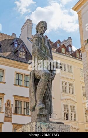 Gotthold Ephraim Lessing Denkmal auf dem Judenplatz Wien Ausstia Stockfoto