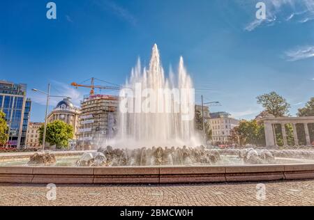 Schwarzenbergplatz Brunnen in Wien Stockfoto
