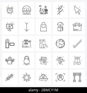 UI Set von 25 Basic Line Icons der ui, Jumps, Skin, Spiele, Power Vector Illustration Stock Vektor