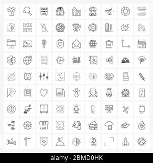 81 Universal Icons Pixel Perfect Symbole von Zuhause, Internet, Web, Dollar Vektor Illustration Stock Vektor