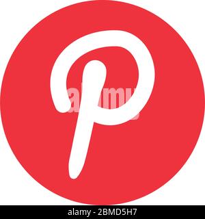 pinterest flat style Icon Design, Social Media Multimedia Kommunikation und digitales Marketing Thema Vektor Illustration Stock Vektor