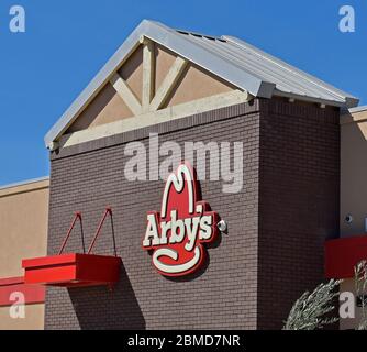 Arby's Fast Food Restaurant Schild, Kalifornien Stockfoto