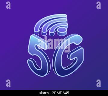 5G Network Internet Mobile Wireless Business Concept. Wireless Internet Wi-Fi-Verbindung. Kommunikationsnetzkonzept. Schnelle Telekommunikation Stock Vektor