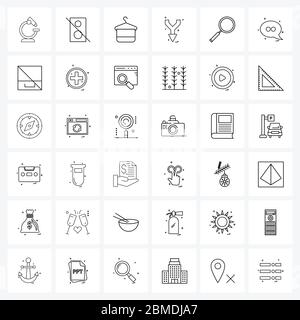 36 Universal Line Icon Pixel Perfect Symbole der Suche, Pfeil, deaktivieren, Pfeil, Schönheit Vektor Illustration Stock Vektor