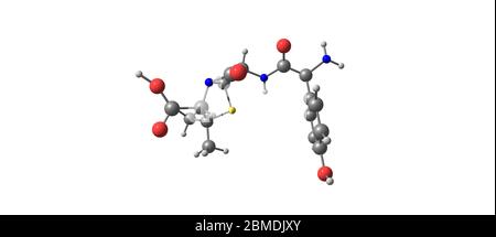 Amoxicillin ist ein Antibiotikum, das für die Behandlung einer Reihe von bakteriellen Infektionen nützlich ist: Mittelohrinfektionen, Halsstrepfen, Lungenentzündung, Hautinfektion Stockfoto