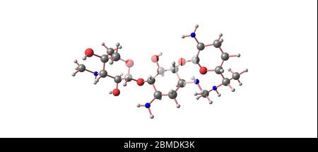Gentamicin ist ein Antibiotikum, das zur Behandlung mehrerer Arten von bakteriellen Infektionen verwendet wird. Dazu gehören Knocheninfektionen, Endokarditis, Meningitis, Lungenentzündung Stockfoto