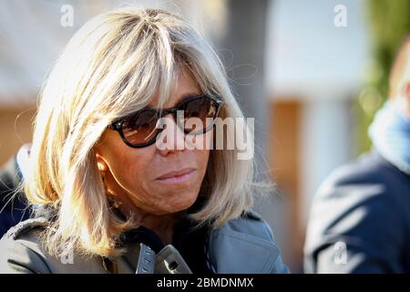 18. Februar 2017, Manosque, Frankreich: (EDITORâ €™S NOTE: Image Archived: 18/02/2017).Französisch First Lady, Brigitte Macron während Macrons Präsidentschaftskampagne. (Bild: © Denis Thaust/SOPA Images via ZUMA Wire) Stockfoto