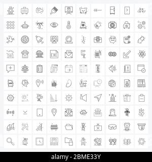 100 Universal Icons Pixel Perfect Symbole von Tier, Katze, Farbe, Box, Shopping Vektor Illustration Stock Vektor