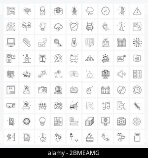 Einfaches Set von 81 Linien-Icons wie Religion, Tasche, Koffer, Finger Vektor Illustration Stock Vektor