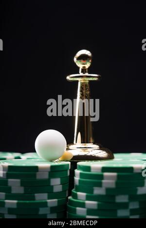 Roulette Dolly am Casino Spieltisch Stockfoto