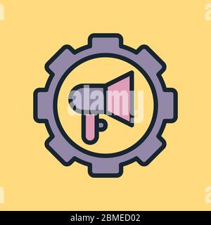 Marketing-Automatisierung. Konzept Illustration, flaches Design Linear Stil Banner. Verwendung für E-Mail-Newsletter, Header, Blog-Beiträge, Print und mehr. Vektor Stock Vektor