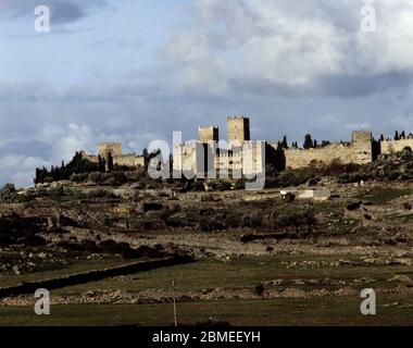 CASTILLO DE TRUJILLO CONSTRUIDO EN EL SIGLO XIII SOBRE UNA ANTIGUA FORTALEZA ARABE DEL SIGLO IX. Lage: CASTILLO. TRUJILLO. CACERES. Spanien. Stockfoto