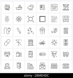 36 Universal Icons Pixel Perfect Symbole von Spotlight, Menü, bewölkt, Essential, Bücher Vektor Illustration Stock Vektor