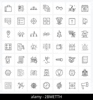 Isolierte Symbole Set von 49 Simple Line Icons von ui, Schnee, Kommunikation, Winter, Transfer Vektor Illustration Stock Vektor