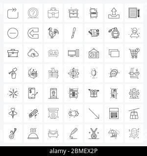 49 Universal Icons Pixel Perfect Symbole von Dateityp, Geschäft, Tisch, Möbel Vektor Illustration Stock Vektor