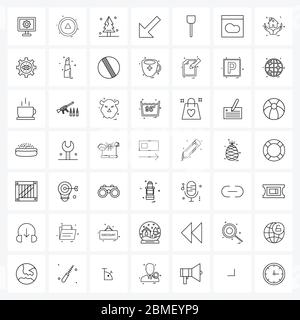 Universelle Symbole der 49 Modern Line Icons Löffel, Kochen, Kiefer, Ecke, Pfeil Vektor Illustration Stock Vektor