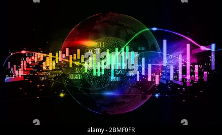 Finanzmarktdiagramm technischer abstrakter Hintergrund Stockfoto