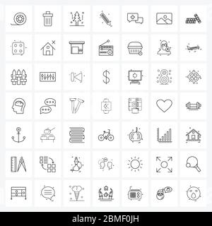 49 editierbare Vektorliniensymbole und moderne Symbole für Medizin, Bildung, Weihnachten, Bleistift, Weihnachten Vektor Illustration Stock Vektor