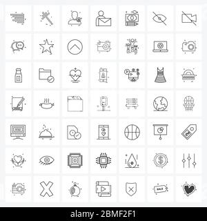 Set von 49 Simple Line Icons von Geld, Mail, Avatar, Benutzer, Vektor Illustration Stock Vektor